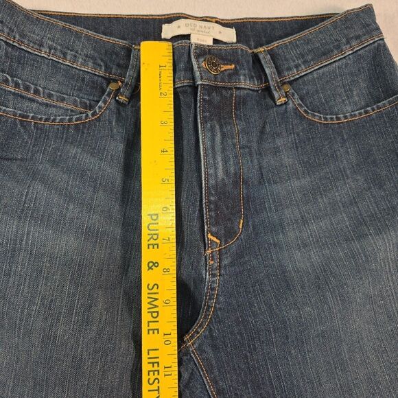 Old Navy At Waist Cropped Capri Jeans Women's size 8 Stretch Peddle Pushers - Picture 6 of 10